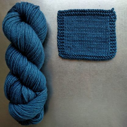 Offing - Mid tone sea blue Bluefaced Leicester worsted weight yarn hand-dyed by Triskelion Yarn