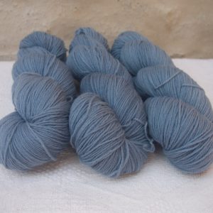 Glaucous - Light to mid-tone glaucous grey 4-ply/fingering Peruvian Highland wool sock yarn. Hand-dyed by Triskelion Yarn.