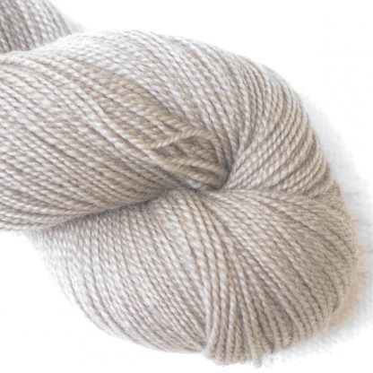 Pebble - Pale taupe Corriedale 4-ply/fingering weight yarn. Hand-dyed by Triskelion Studio.