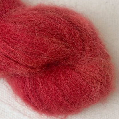 Boötes - Mid- to dark red suri alpaca luxury yarn. Hand-dyed by Triskelion Yarn