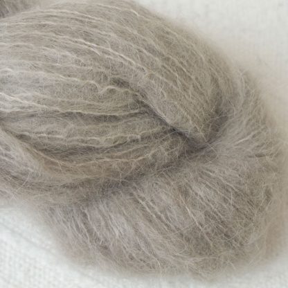 Pebble - Pale taupe suri alpaca luxury yarn. Hand-dyed by Triskelion Yarn