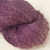 Helleborine - Dark Tyrian red-purple Baby Alpaca, silk and linen 4-ply yarn. Hand-dyed by Triskelion Yarn.