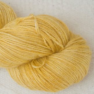 Indian Summer - Light sunny yellow Baby Alpaca, silk and linen 4-ply yarn. Hand-dyed by Triskelion Yarn.