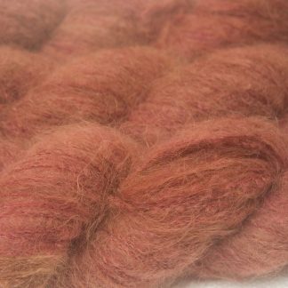 Rick's Autumn - Autumnal orange red and brown suri alpaca and silk luxury heavy laceweight yarn. Hand-dyed by Triskelion Yarn