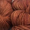 Epona - rich, dark chestnut brown Corriedale thick and thin slub yarn. Hand-dyed by Triskelion Yarn.